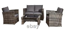 Firepit Rattan Garden Sofa set Furniture Relaxing 8 Seater Modern With Entertain