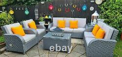 GREY Rattan Garden Furniture Patio Sofa Chair Set Conservatory Alfresco Outdoor
