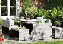 GSD Rattan Space Saving Garden Furniture Set, 6 Piece, Fully Assembled, Versitle