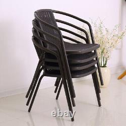 Garden Bistro Patio Furniture Set Folding Table Chairs Outdoor Indoor Rattan NEW