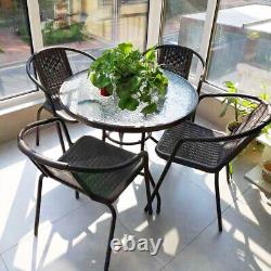 Garden Bistro Patio Furniture Set Folding Table Chairs Outdoor Indoor Rattan NEW