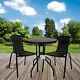 Garden Bistro Set Wicker Edge Table Chairs Summer Outdoor Patio Black Furniture