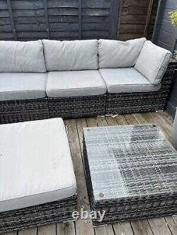 Garden Corner Patio Rattan Sofa Set With Seat Cushions Collection Only