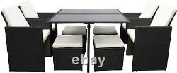 Garden Furniture Outdoor Patio Rattan Set Brown Grey Black Table 9-Piece Havana