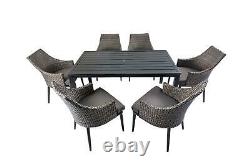Garden Furniture Outdoor Rattan Patio Dining Set Table & 6 Chairs Lounge Wicker