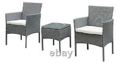 Garden Furniture Rattan Acorn Two-seater Bistro Balcony set in grey