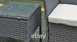 Garden Furniture Rattan Acorn Two-seater Bistro Balcony set in grey