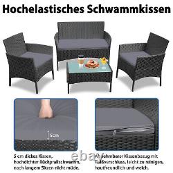 Garden Furniture Rattan Balcony Furniture Lounge Set With Table Sofa Cushions #