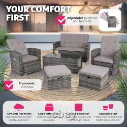 Garden Furniture Rattan Set Sofa Outdoor Patio Wicker Aluminium Table Chairs