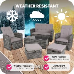 Garden Furniture Rattan Set Sofa Outdoor Patio Wicker Aluminium Table Chairs