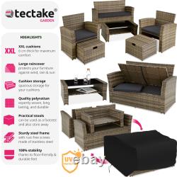 Garden Furniture Rattan Table and Chairs with Storage Outdoor Sofa Set Patio