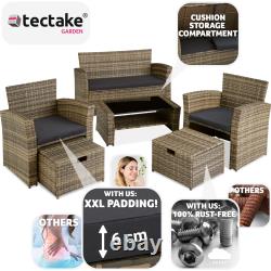 Garden Furniture Rattan Table and Chairs with Storage Outdoor Sofa Set Patio