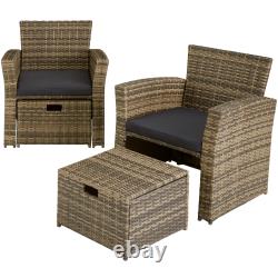 Garden Furniture Rattan Table and Chairs with Storage Outdoor Sofa Set Patio