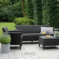 Garden Furniture Salemo 3-Seater Sofa, Garden Metal look Dining Table