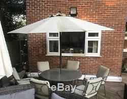 Garden Furniture Set, Galvanised Chairs And Table With Heavy Stone Marble Top