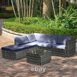 Garden Furniture Set L Shape Outdoor Corner Rattan Sofa with Table & Cushion