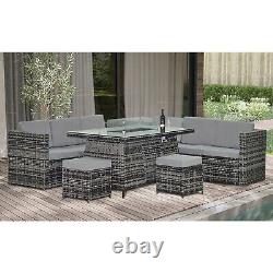 Garden Furniture Set With Firepit Table Chairs Sofa Bench Cover Outdoor Patio