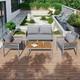 Garden Furniture Sofa Set With Coffee Table 4 Seater For Outdoor Patio Balcony