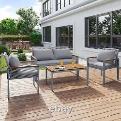 Garden Furniture Sofa Set with Coffee Table 4 Seater for Outdoor Patio Balcony