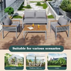 Garden Furniture Sofa Set with Coffee Table 4 Seater for Outdoor Patio Balcony
