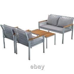 Garden Furniture Sofa Set with Coffee Table 4 Seater for Outdoor Patio Balcony