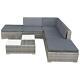 Garden Lounge Corner Sofa Set Cushions Outdoor Patio Furniture Poly Rattan Grey