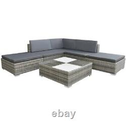 Garden Lounge Corner Sofa Set Cushions Outdoor Patio Furniture Poly Rattan Grey