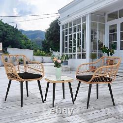 Garden Outdoor Furniture Lounge Setting Rattan Wicker Table Chair Dining Set