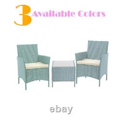 Garden Outdoor Rattan Furniture Table Chairs Sofa Set Patio 3Pc Conservatory UK