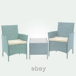 Garden Outdoor Rattan Furniture Table Chairs Sofa Set Patio 3Pc Conservatory UK