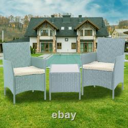 Garden Outdoor Rattan Furniture Table Chairs Sofa Set Patio 3Pc Conservatory UK
