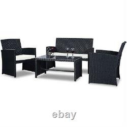 Garden Rattan Furniture Set New 4 Piece Premium Chairs Sofa Table Outdoor Patio