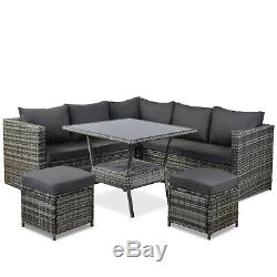 Garden Rattan Furniture outdoor Patio Furniture Conner Sofa with Dining Table