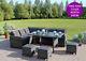 Garden Rattan Weave Furniture Corner 9 Seater Dining Table Sofa + Free Cover