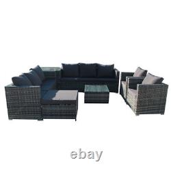 Garden Sofa Rattan Furniture Set 9 Seater Patio Outdoor Lounge Settee with Table
