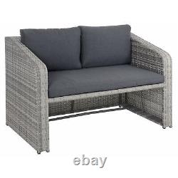 Garden Sofa Set Grey Rattan Patio Furniture Coffee Table Stools Azuma Varenna