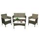 Garden Sofa Set Rattan Garden Furniture With Chairs & Table For Outdoor Patio