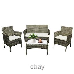 Garden Sofa Set Rattan Garden Furniture with Chairs & Table for Outdoor Patio