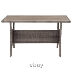 Garden Table Outdoor Dining Table Patio Lightweight Table Poly Rattan vidaXL