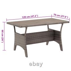 Garden Table Outdoor Dining Table Patio Lightweight Table Poly Rattan vidaXL