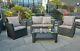 Garden Conservatory Furniture 4 Seater Black Rattan Sofa Set & Coffee Table