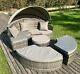 Garden Furniture Rattan Sofa Sun Lounger Daybed Mixed Grey Rattan With Cushion
