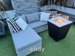 Garden furniture set with fire pit