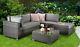 Gozo' Grey Rattan Garden Furniture Lounge Set, Chaise Corner Sofa Coffee Table