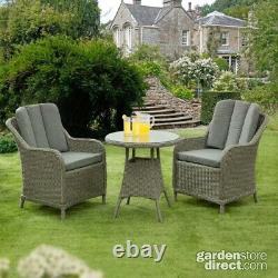 Greenwood Rattan Wicker Bistro Set Garden Furniture 5 Year Guarantee