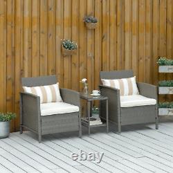 Grey Garden Rattan Sofa Armchair Set Patio Furniture Yard Chairs Cushions Table