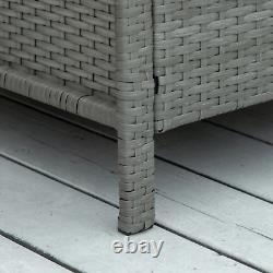 Grey Outdoor Rattan Sofa Set Garden Patio Armchairs Coffee Side Table Cushion