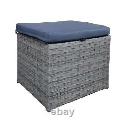 Grey Rattan Cube Dining Garden Sofa Set Patio Seats 8 Wicker Furniture Table