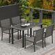 Grey Rattan Dining Table And Chairs Set Patio Outdoor Garden Furniture 4 Seater