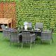 Grey Rattan Dining Table And Chairs Set Patio Outdoor Garden Furniture 6 Seater